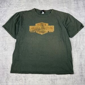 Harley-Davidson Shirt Mens XL Green Vintage Y2K Grand Cayman Pirate Graphic